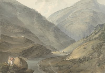 Gebirgige Landschaft mit Fluss von Samuel Davis